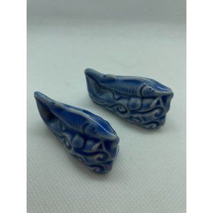 Pair of MCM Wade England Whimsy Blue Sturgeon Cute Chopstick Rests